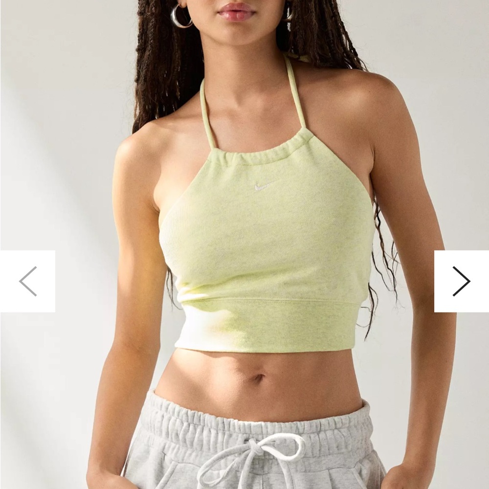 NWT Nike Sportswear Chill French Terry Crop Pastel Green Halter Top